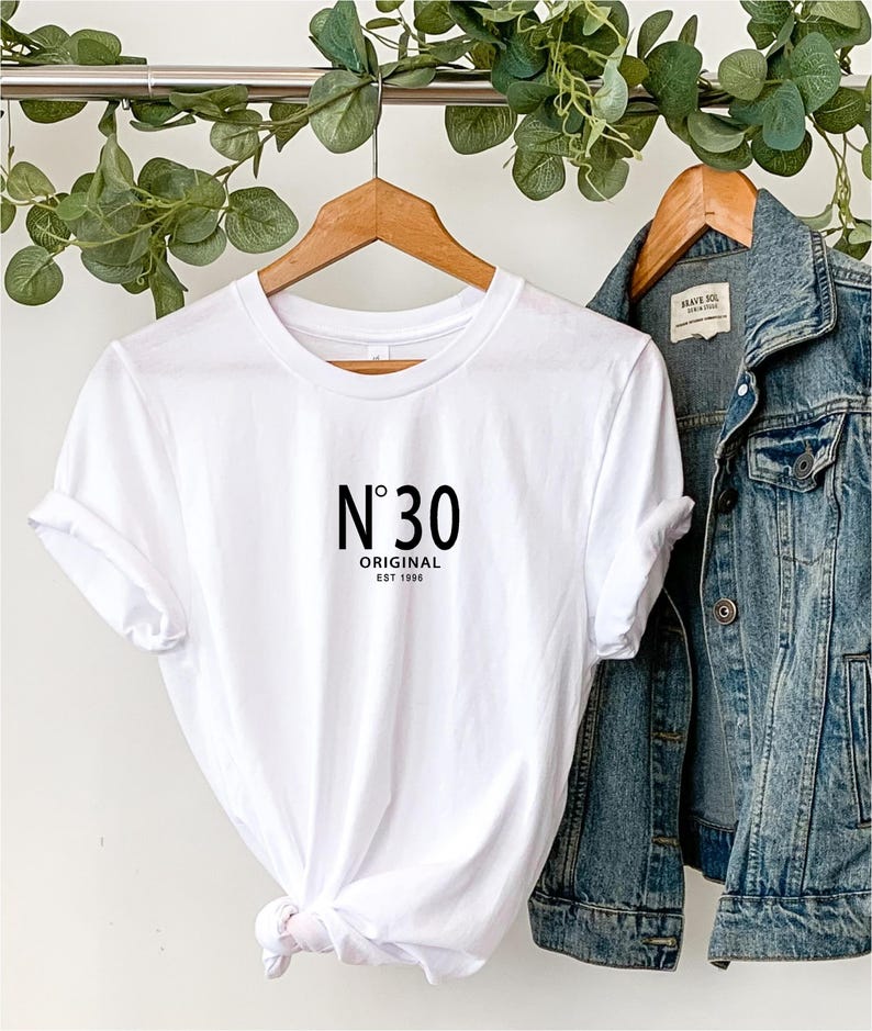 30th Birthday T Shirt, Vintage 1996 Shirt, No 30 Original est 1996, 30th Gift for Her or Him image 8
