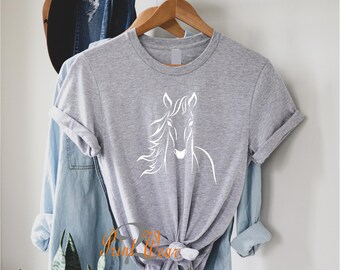 Horse - Ladies T Shirt Trending Horse Silhouette - Horse