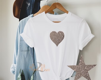 トップス hth glitter Heart logo setup HTH glitter heart logo black set up