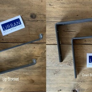 Industrial metal brackets x 2 heavy duty black. Will fit standard scaffold board, Shelve immagine 7