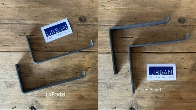 Industrial metal brackets x 2 heavy duty black. Will fit standard scaffold board, Shelve immagine 7