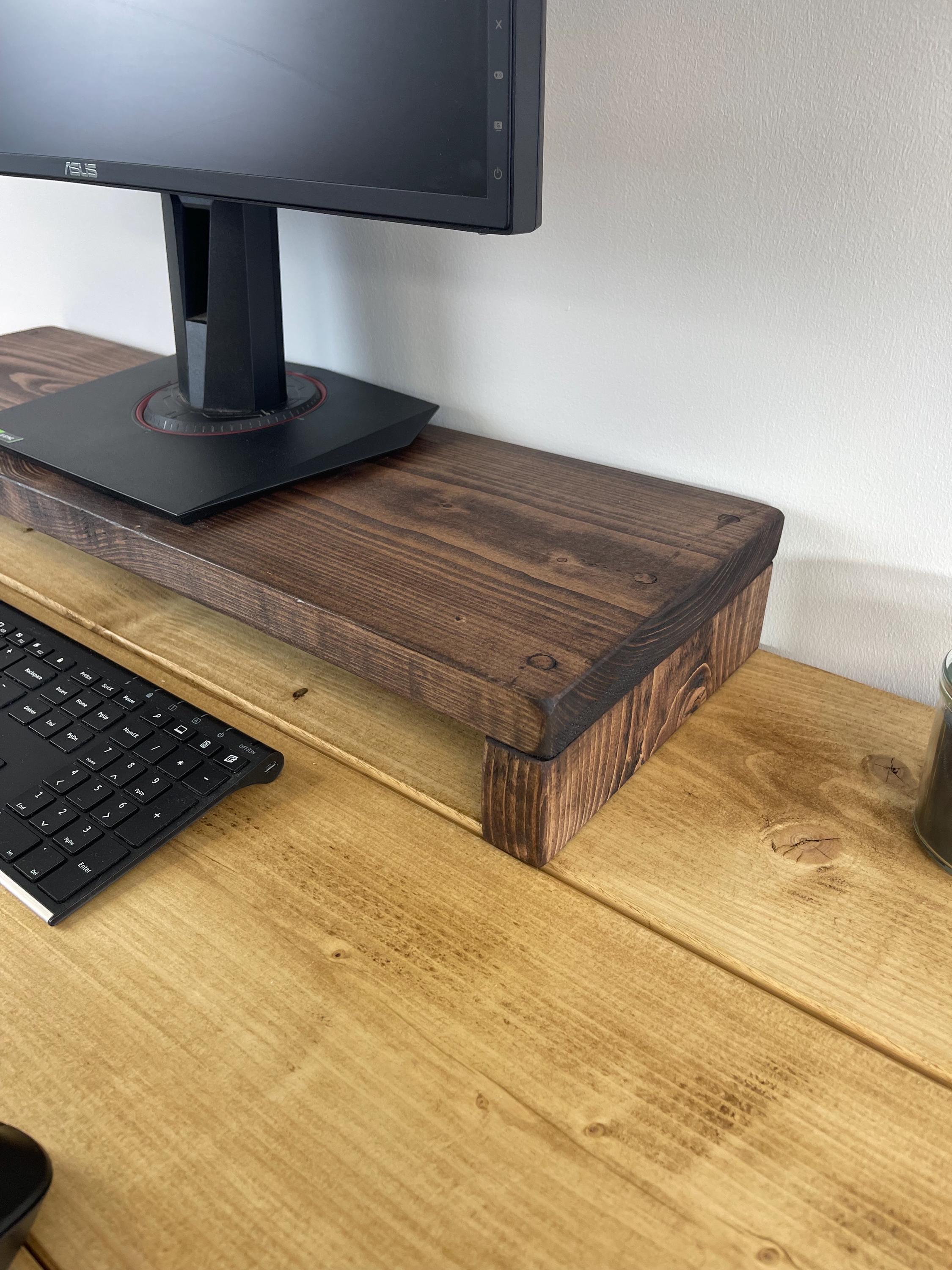 Scaffold Desk Riser Rustic Wooden Monitor Riser Shelf | Desk Organiser | Scaffold Board ...