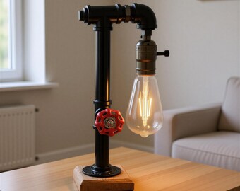 Steampunk style black table lamp
