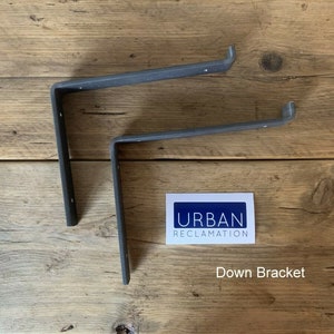 Industrial metal brackets x 2 heavy duty black. Will fit standard scaffold board, Shelve immagine 8