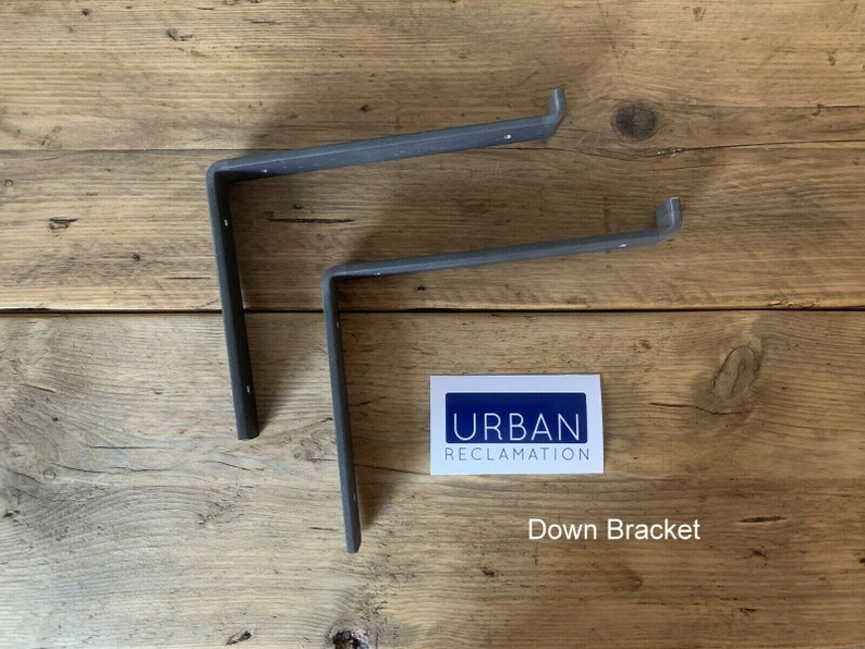Industrial metal brackets x 2 heavy duty black. Will fit standard scaffold board, Shelve immagine 8