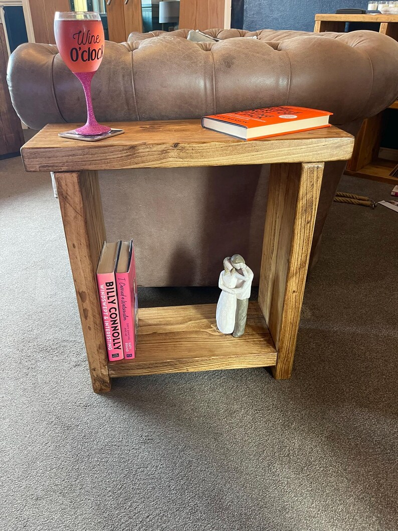 Solid Wood End Table - Sofa Side Table 22cm Wide in Various Sizes ...
