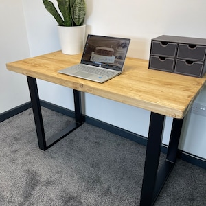 Rustic Solid wood handmade office desk made from reclaimed timber