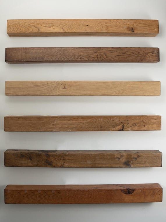 French Oak Rustic Mantel Shelf Beam - 9.5" Deep Reclaimed Wood Fireplace Mantel with Multiple Finish Options