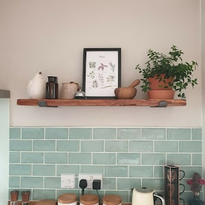 Stunning Rustic Shelf made from reclaimed Scaffold Board Includes Brackets solid wood, Bookshelf, Shelve image 4