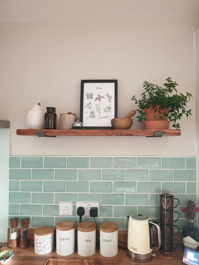 Stunning Rustic Shelf made from reclaimed Scaffold Board Includes Brackets, Bookshelf, Shelve image 3