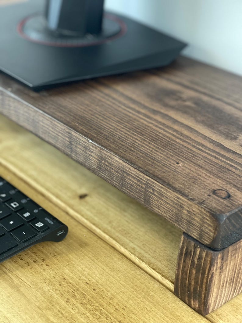 Scaffold Desk Riser Rustic Wooden Monitor Riser Shelf | Desk Organiser | Scaffold Board ...