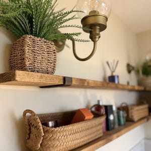 Rustic Shelf  (15cm deep) Handmade reclaimed Solid Wood, 3cm Thick | Wooden Wall Shelf | Kitchen Shelves, Shelve