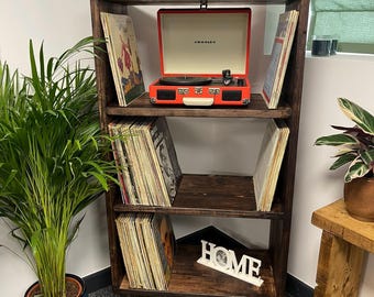 Record Player Stand | Tall Vinyl Record Storage | Turntable Stand | Tall Record Cabinet