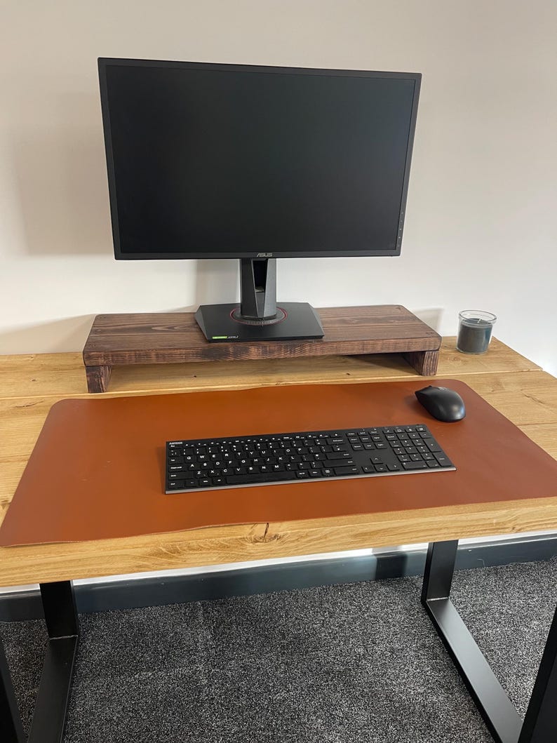 Scaffold Desk Riser Rustic Wooden Monitor Riser Shelf | Desk Organiser | Scaffold Board ...