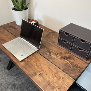 Solid wood handmade rustic office desk reclaimed desk