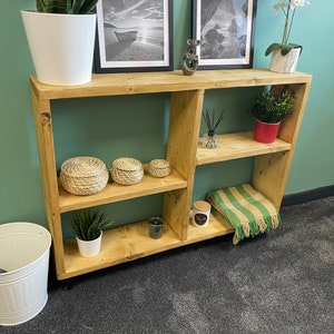 Reclaimed Wood Bookcase  Hairpin Leg Shelf Unit  Solid Rustic Design