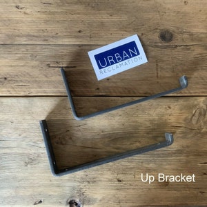 Industrial metal brackets x 2 heavy duty black. Will fit standard scaffold board, Shelve immagine 9