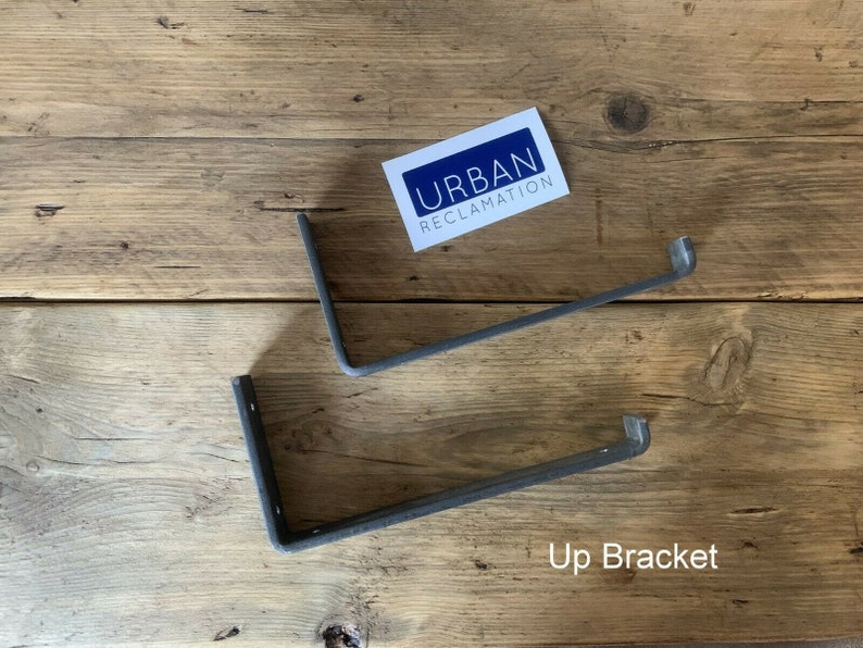 Industrial metal brackets x 2 heavy duty black. Will fit standard scaffold board, Shelve immagine 9