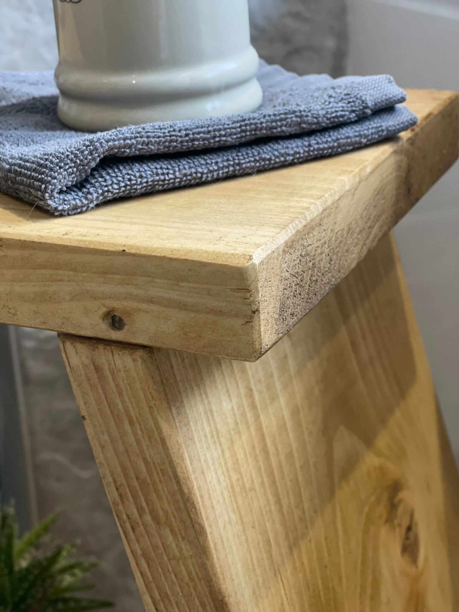 Milkmaid Rustic Wooden Side Table With Shelf, Bathroom Display Milking ...