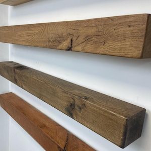 Handcrafted French Oak Fireplace Mantel Shelf - 9.5cm Deep x 9.5cm High - Various Finishes Available image 7