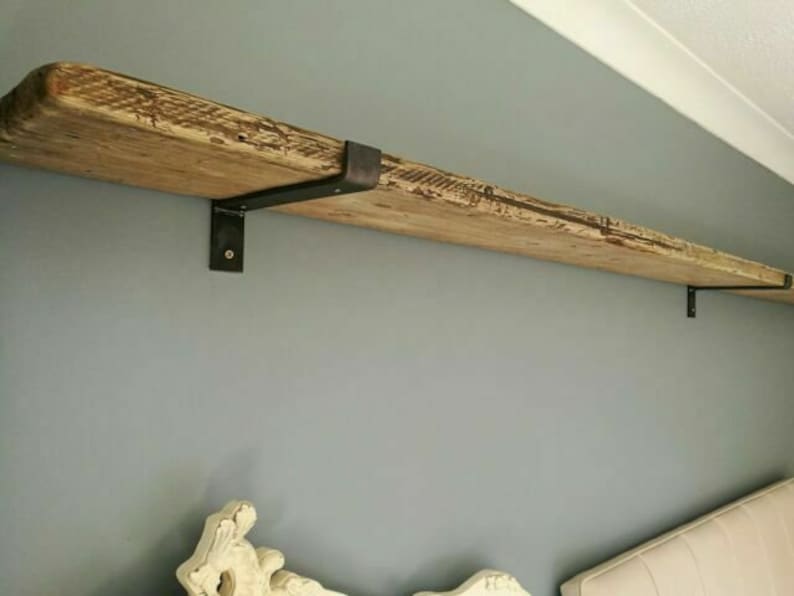 Stunning Rustic Shelf made from reclaimed Scaffold Board Includes Brackets, Bookshelf, Shelve image 2