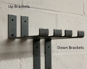 Industrial metal brackets x 2 heavy duty black. Custom sizes, Shelve