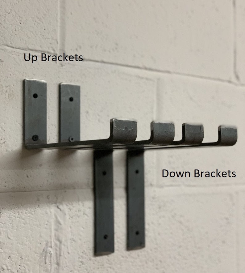 Industrial metal brackets x 2 heavy duty black. Will fit standard scaffold board, Shelve immagine 1