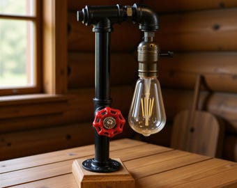 Steampunk style black table lamp