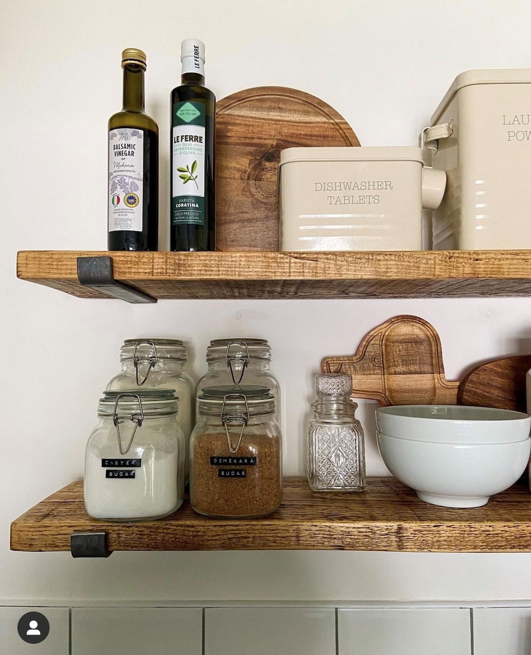 Rustic Shelf Handmade From Solid Wood 22cm Deep, 3cm Thick