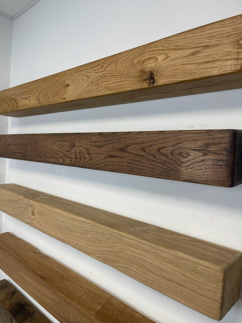 Handcrafted French Oak Fireplace Mantel Shelf - 9.5cm Deep x 9.5cm High - Various Finishes Available image 6