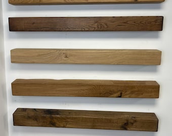 Handcrafted French Oak Fireplace Mantel Shelf - 9.5cm Deep x 9.5cm High - Various Finishes Available