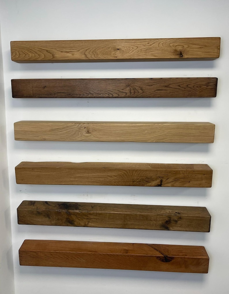 Handcrafted French Oak Fireplace Mantel Shelf - 9.5cm Deep x 9.5cm High - Various Finishes Available image 1