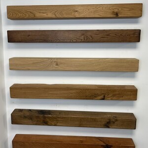 French Oak Rustic Mantel Shelf Beam - 9.5" Deep Reclaimed Wood Fireplace Mantel with Multiple Finish Options image 4