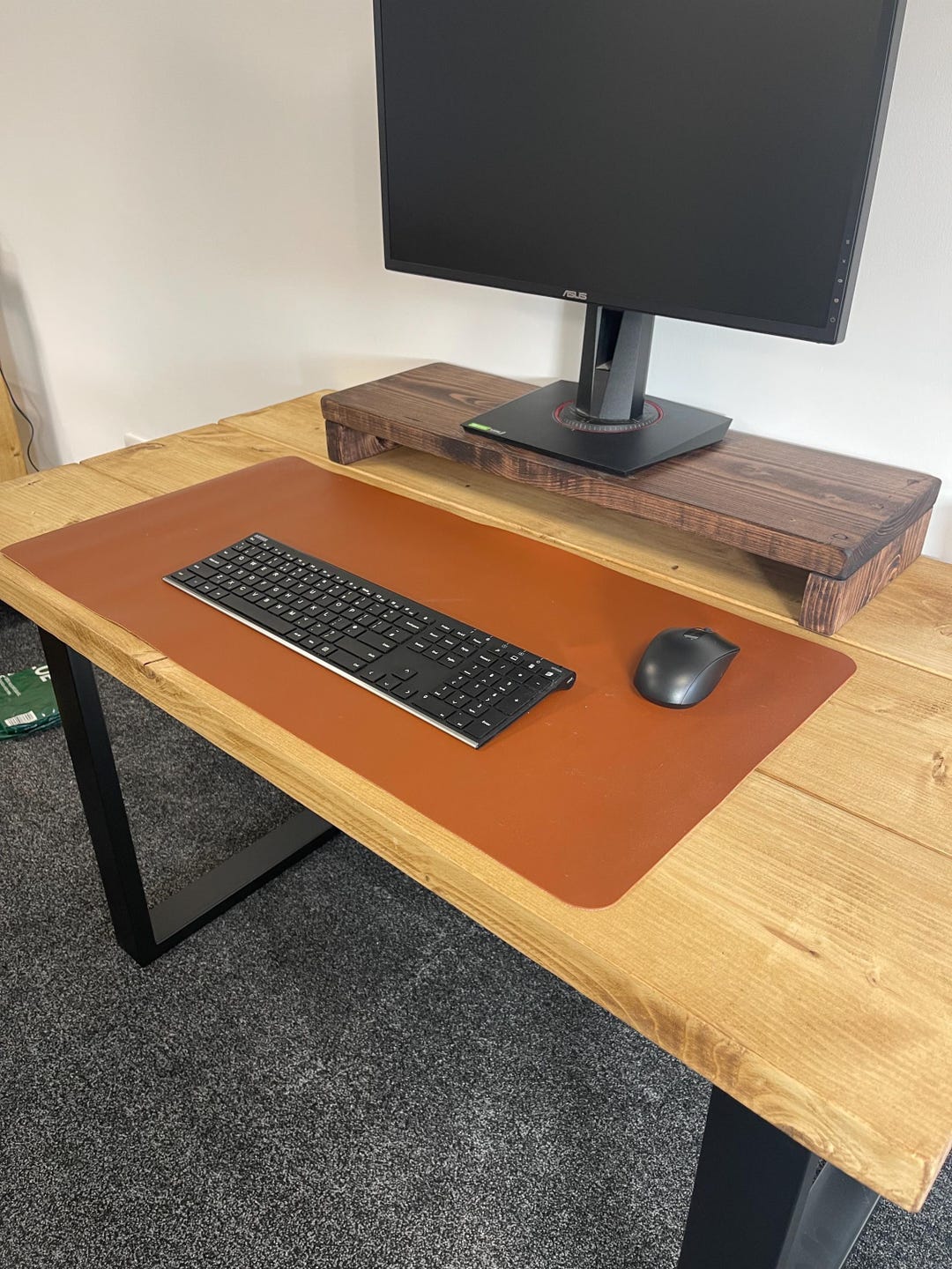 Scaffold Desk Riser Rustic Wooden Monitor Riser Shelf Ergonomic Desk Organiser Custom Sizes ...