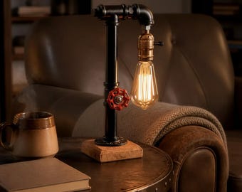 Steampunk style black table lamp