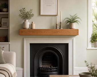 Handcrafted French Oak Fireplace Mantel Shelf - 9.5cm Deep x 9.5cm High - Various Finishes Available