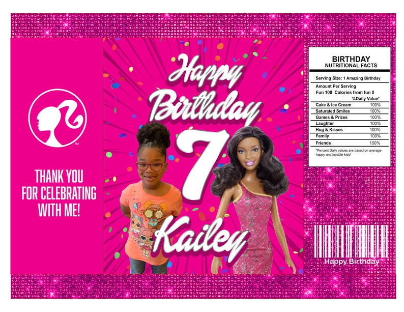 Barbie Chip Bag Theme Custom Party Favor Printable | Etsy