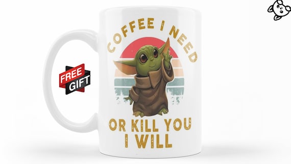 Personalized Star Wars Grogu Baby Yoda Coffee Mug Gift for Him or