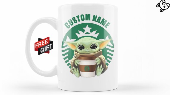 Personalized Star Wars Grogu Baby Yoda Coffee Mug Gift for Him or