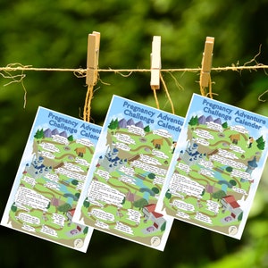 Calendrier de grossesse à imprimer, défi aventure couple, étape importante de la grossesse, faire-part de naissance, cadeau pour les futurs parents, calendrier d'échéance