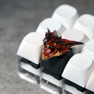 Silver Rathalos Monster Hunter 3D Handmade Game Keycap gift for MX Cherry keyboard key cap