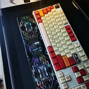 Tastiera meccanica retrò Cyberboard Neon Poggiapolsi per tastiera personalizzabile Poggiapolsi in resina fatto a mano per Varmilo MX Collezione artigianale regalo