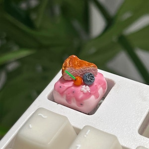 Dessert Parfait Keycap Blueberry Handmade Caramel Basque Cheesecake Artisan Cake Keyboard ESC Gift Mini Dessert Collectible Desk Art