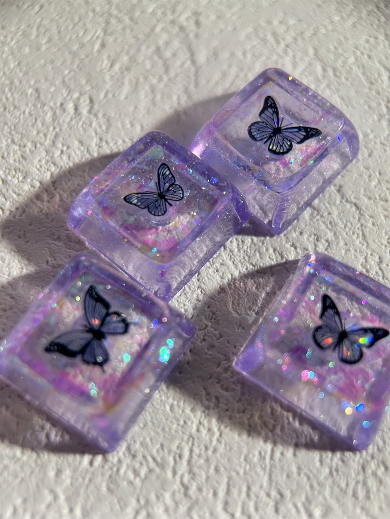 Keycap Layout Purple Crystal Butterfly Keycap: Custom Laser-cut Spacebar for MX ...