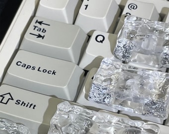 Water Ripple ICE Clear Light Spacebar per MX OEM Cherry Keycap Keycaps Gift