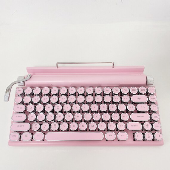 Cute Kawaii Typewriter Wireless Bluetooth Gaming Keyboard for Ipad