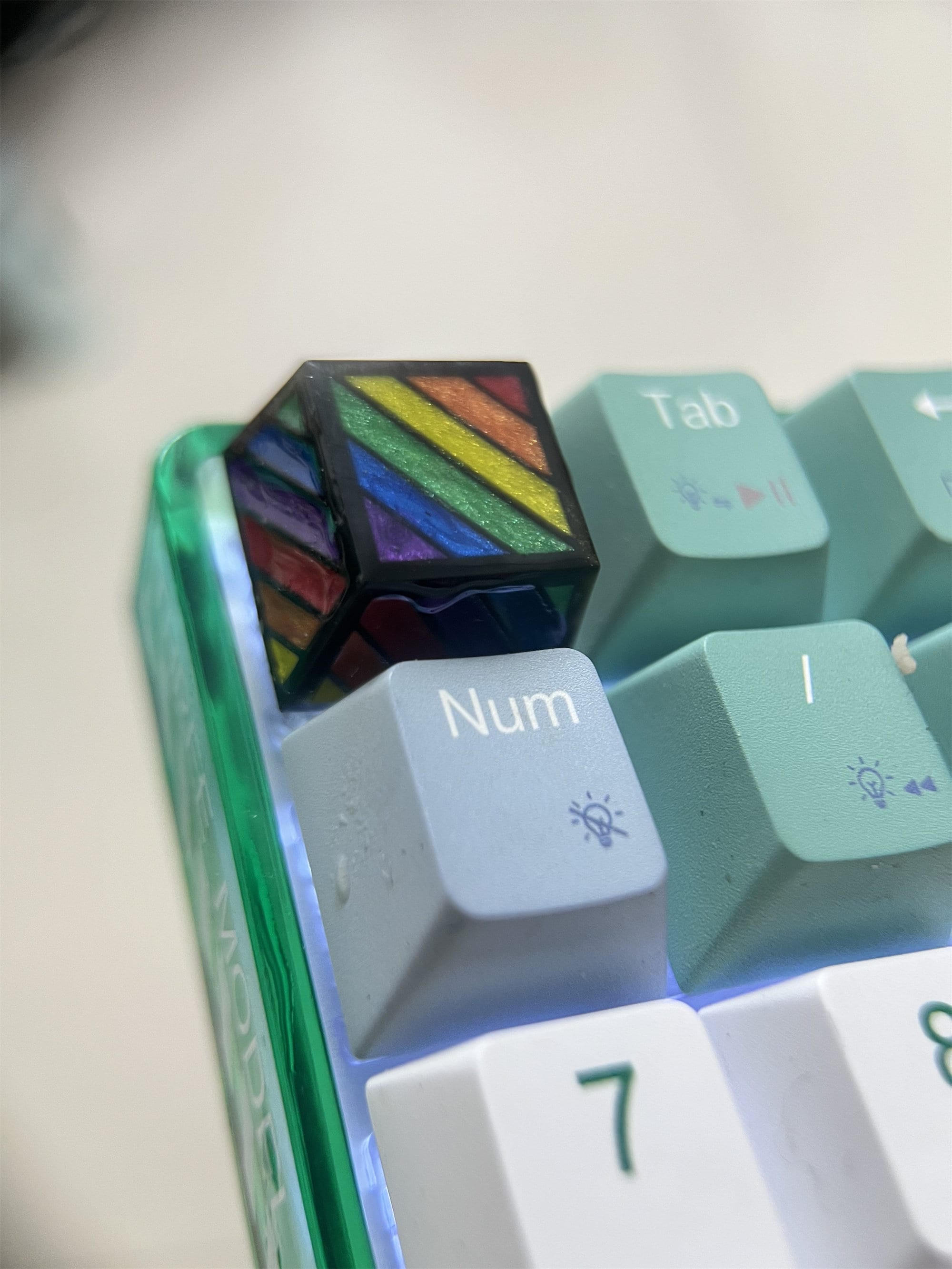 Rainbow Enamel Colorful Handmade ESC Keycap for MX Cherry Key Cap Gift ...