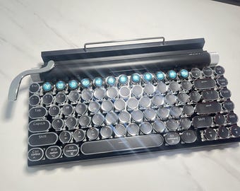 12 Zodiac Signs Wire Wireless Bluetooth Steampunk Black Whole Metal Mechanical Keyboard for iPad iphone Computer Colorful lights 83 keycaps