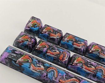 3D Carved Dragon Keycap: Handmade SA Shift Keycap for MX Cherry