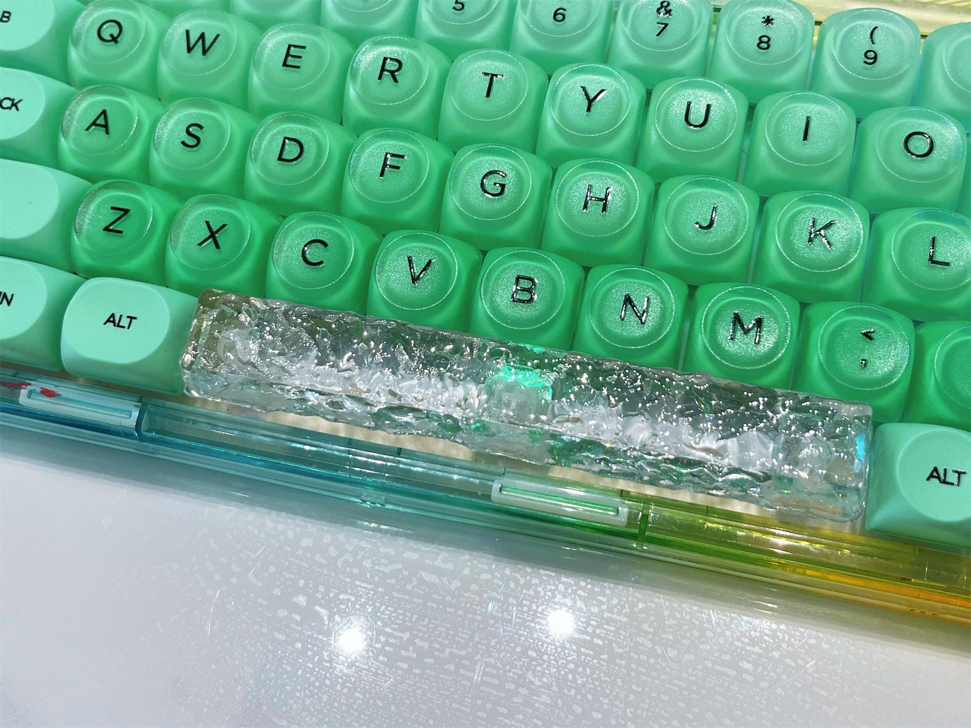 Water Ripple ICE Clear Light Spacebar for MX OEM Cherry Keycap Key Caps ...